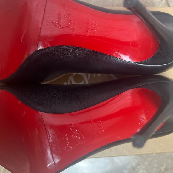 Christian Louboutin Hot Chick 100 Black Nappa with Casali Mirror Soles 37.5 - Picture 13 of 16